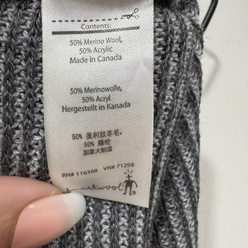 Unisex Smartwool Gray Grey Scarf Merino Wool Blend Infinity - Picture 5 of 6